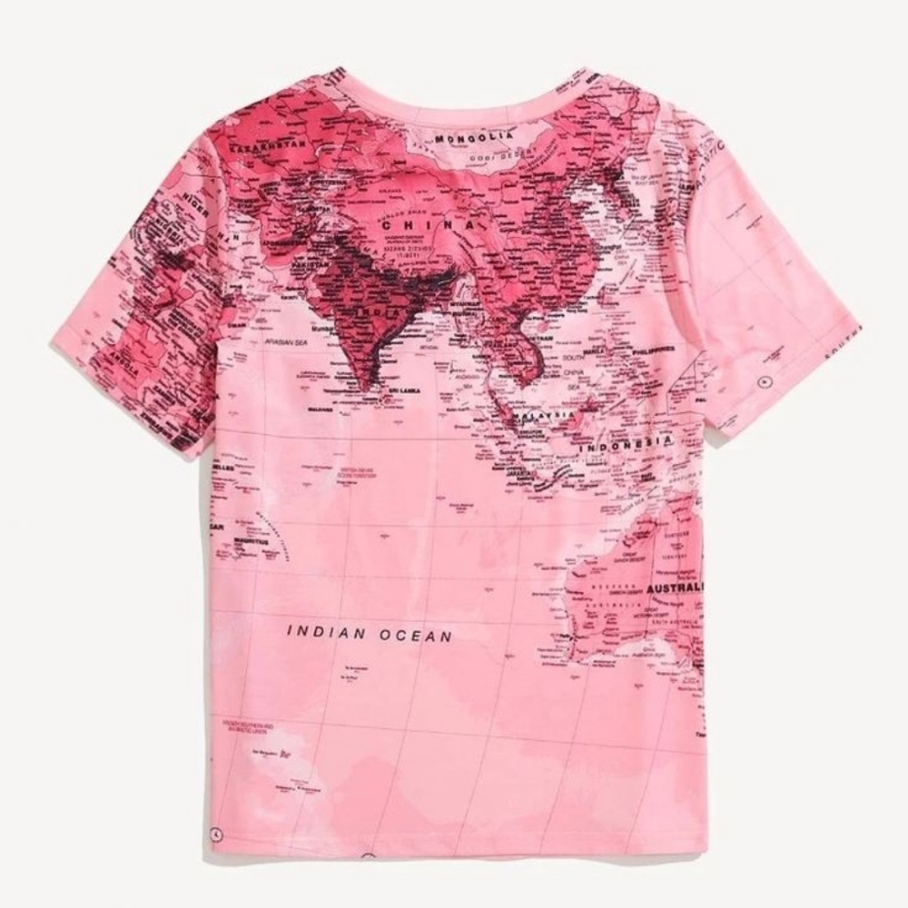 Map print short sleeve tee